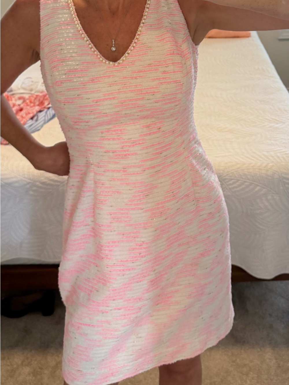 Lilly Pulitzer Pink and White Mini Dress PRETTY!
